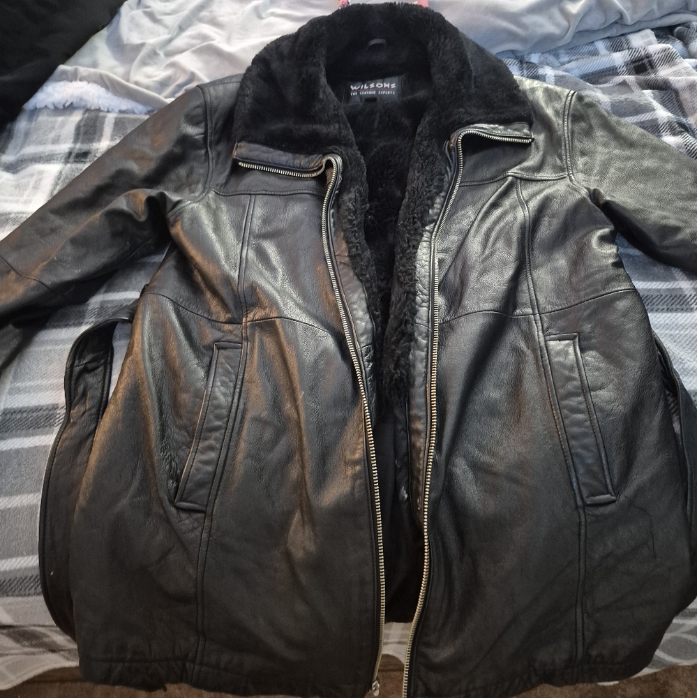 Men's wilsons leather furr coat